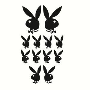 multiple playboy bunny sheet car wrap vinyl decal sticker black 7"